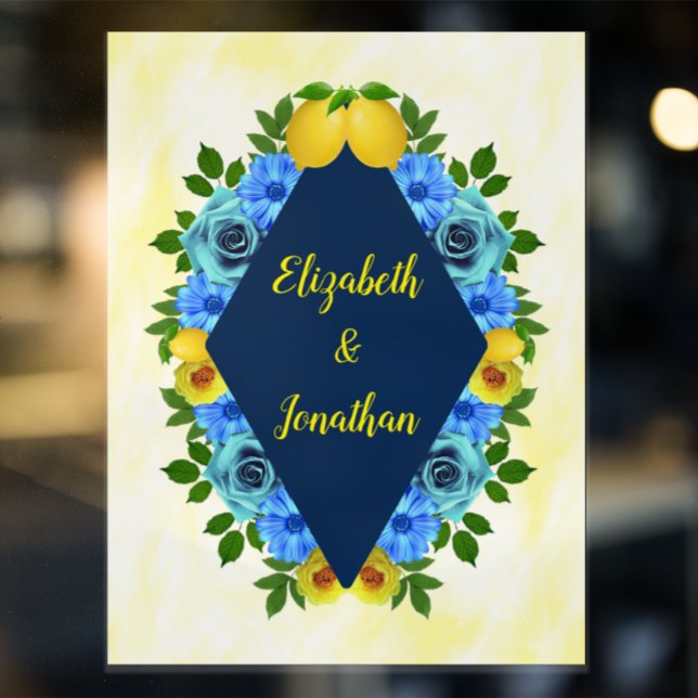Sunny Lemon Floral Wedding Window Cling (Creator Uploaded)
