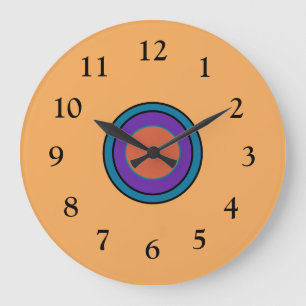 Sunny Lemon/Gold with Cerice Purple Centre Large Clock