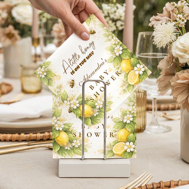 Sunny Lemon Honey Bee Baby Shower Napkins (Creator Uploaded)