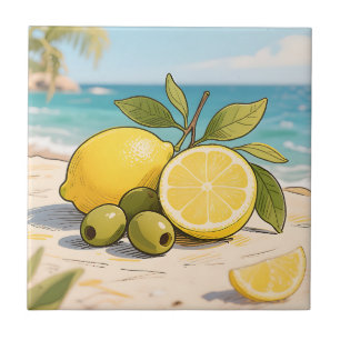 Sunny Lemon Olive Beachside Fresh Ceramic Tile