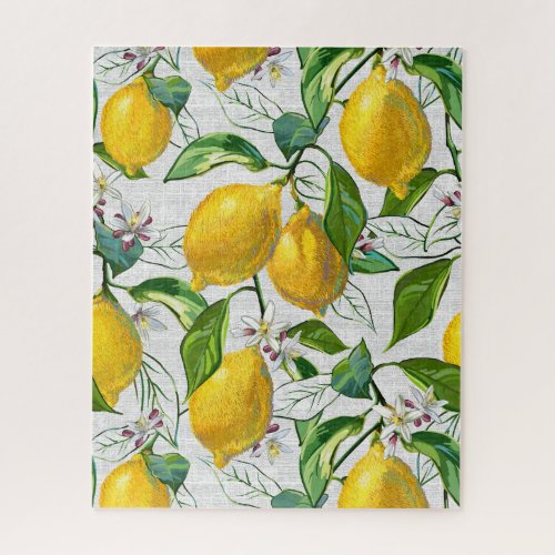 Sunny Lemon Tree _ White _ Jigsaw Puzzle