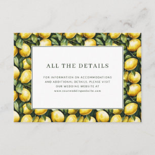 Sunny Lemon Wedding Enclosure Card