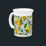 Sunny Lemons Pitcher<br><div class="desc">Lovely repeat pattern of bright sketched lemons — a refreshing look for your table. Illustration by artist,  L Diane Johnson. Enjoy!</div>