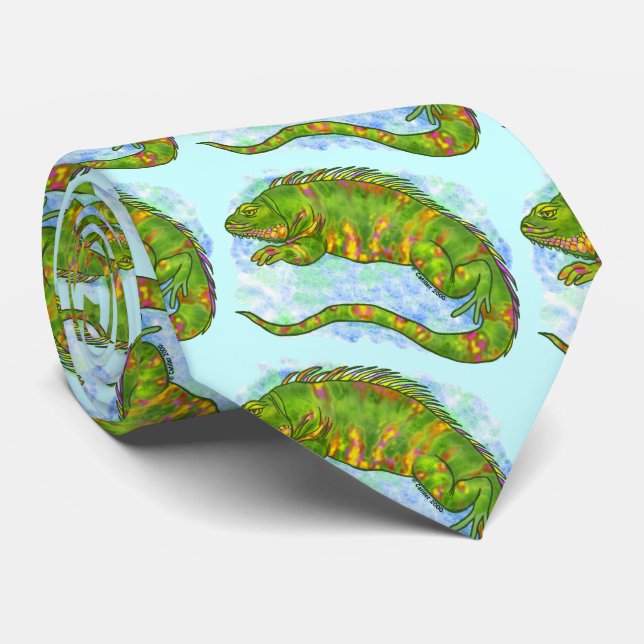 Sunny Lizard Iguana Neck Tie (Rolled)