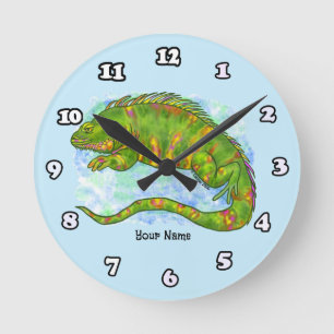 Sunny Lizard Round Clock