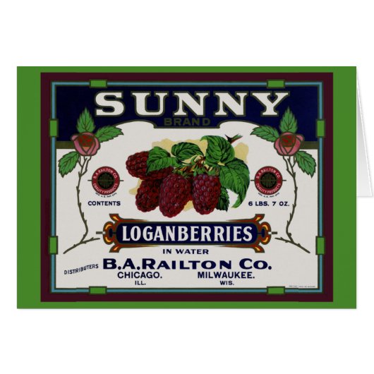 Sunny Loganberry Fruit Cards (Front Horizontal)