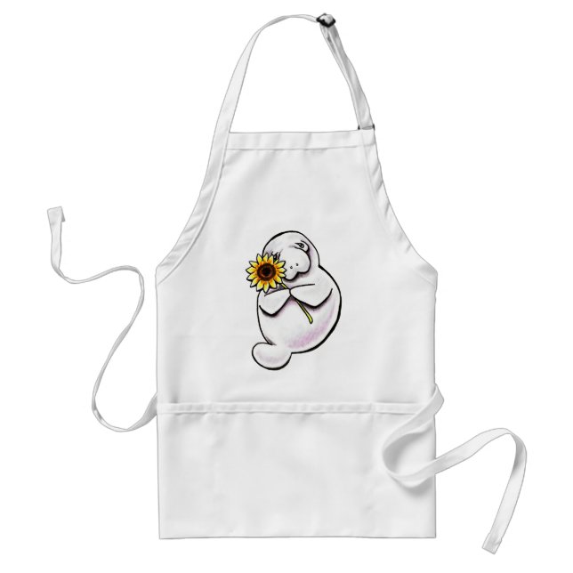 Sunny Manatee Off-Leash Art™ Adult Apron (Front)