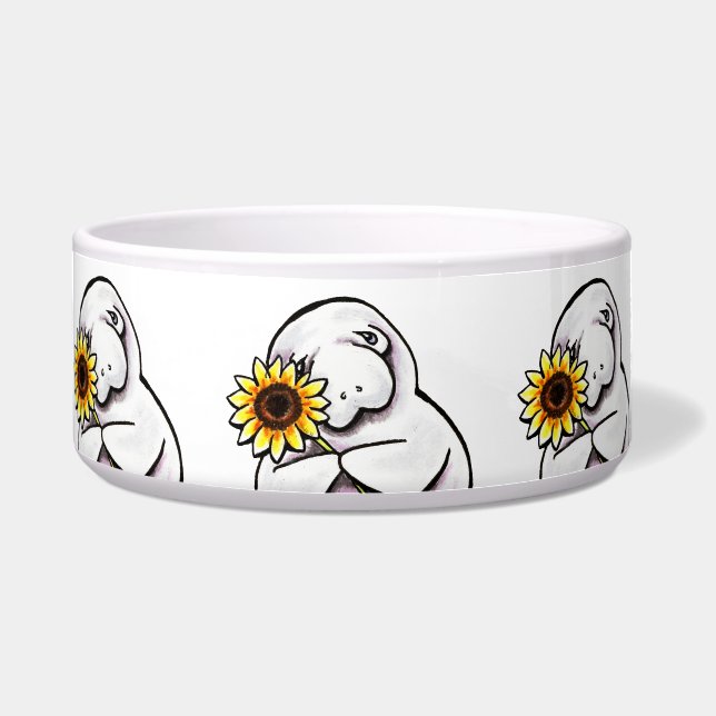 Sunny Manatee Off-Leash Art™ Bowl (Front)