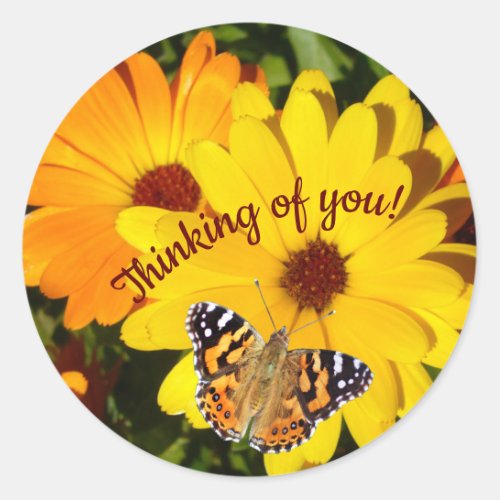 Sunny Marigolds Thinking of You Square Sticker