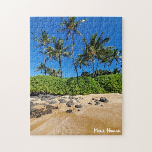 Sunny Maui Beach and Palm Trees Jigsaw Puzzle