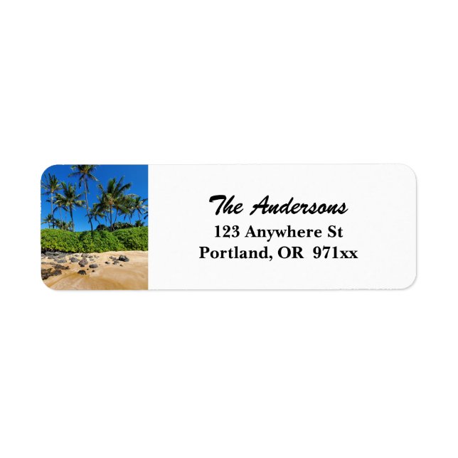 Sunny Maui Beach Label (Front)