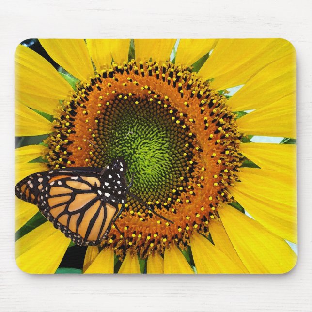 Sunny Monarch Butterfly Mousepad (Front)