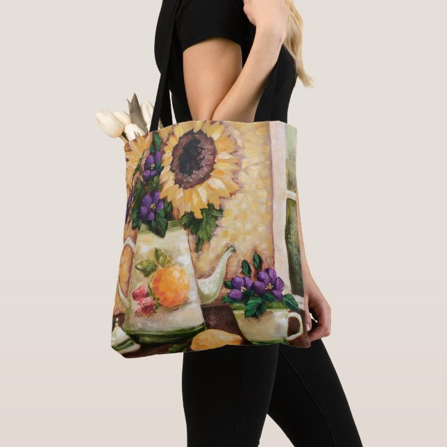 "Sunny Morning" Fine Art Floral Tote Bag (Close Up)