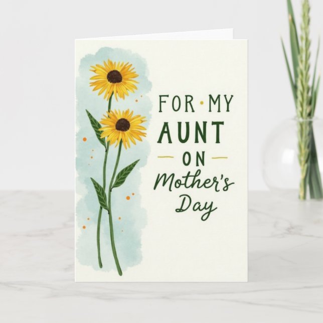 Sunny Mothers Day Aunt Card (Front)
