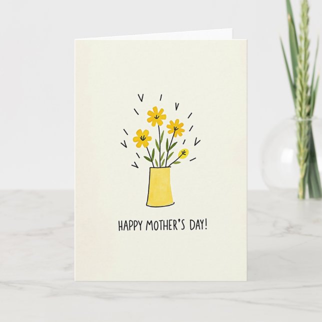 Sunny Mothers Day Flowers Card (Front)