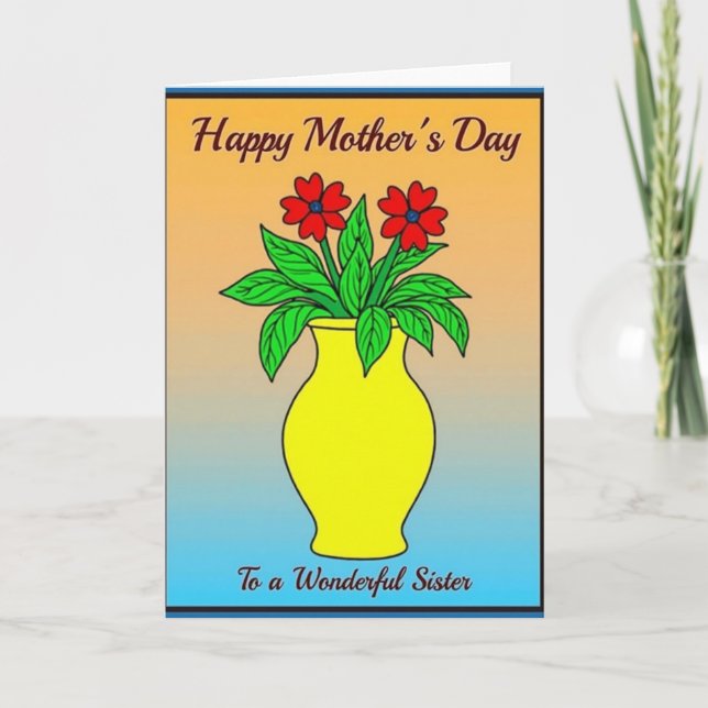 Sunny Mothers Day Hearts Card (Front)