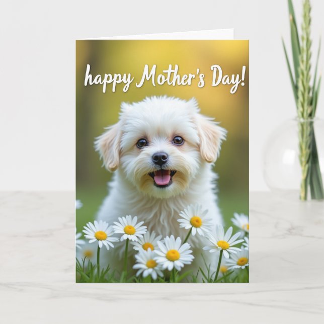 Sunny Mothers Day Puppy Card (Front)