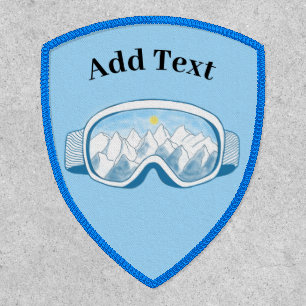 Sunny Mountain Ski Goggles Illustration Custom Patch