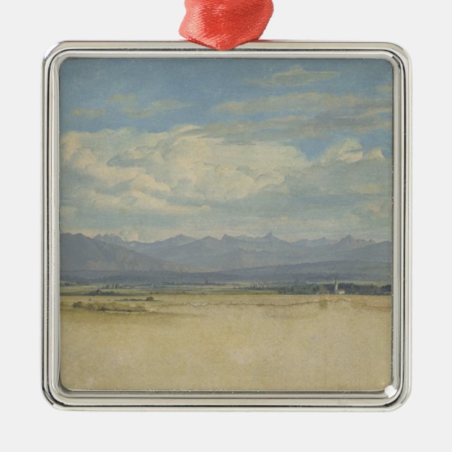 Sunny Mountainous Panorama, 1829 Metal Ornament (Front)