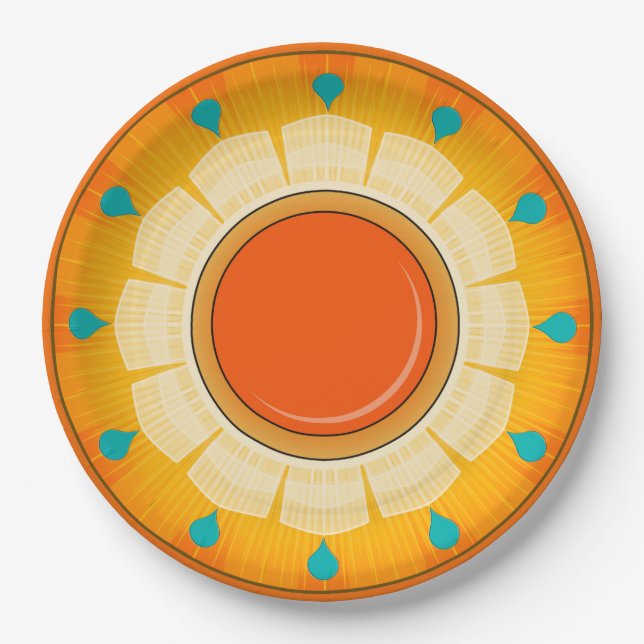 Sunny Navajo Day Paper Plates (Front)
