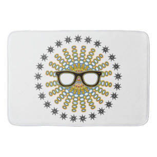 Sunny Nerd Glasses + your backgr. & ideas Bathroom Mat