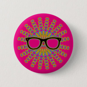 Sunny Nerd Glasses + your backgr. & ideas Button