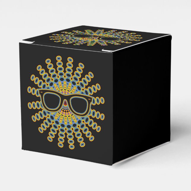 Sunny Nerd Glasses + your backgr. & ideas Favor Boxes (Front Side)