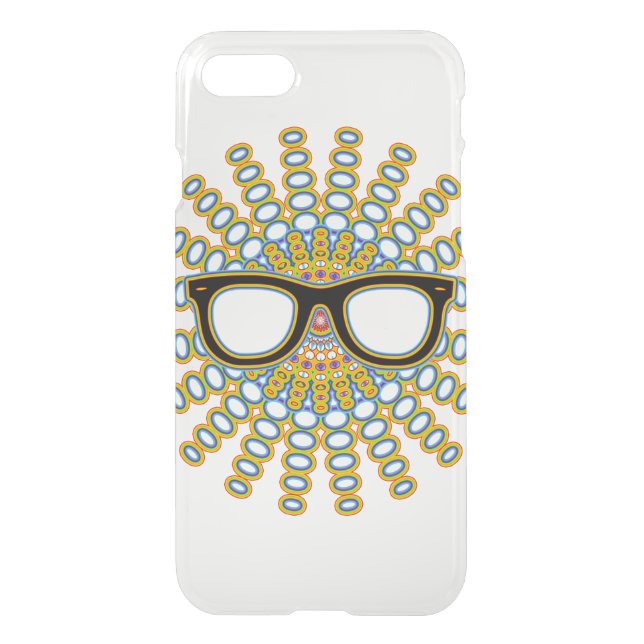 Sunny Nerd Glasses + your backgr. & ideas Uncommon iPhone Case (Back)