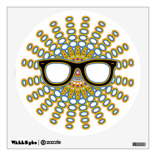 Sunny Nerd Glasses + your backgr. & ideas Wall Sticker