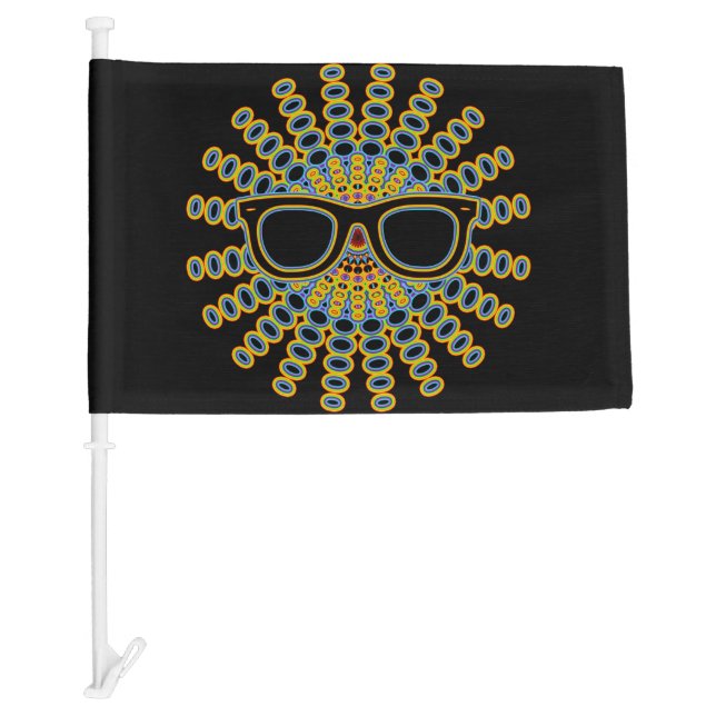 Sunny Nerd Glasses + your ideas Car Flag (Front)