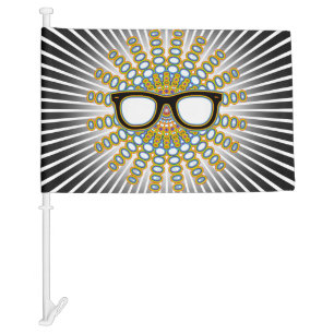 Sunny Nerd Glasses + your ideas Car Flag