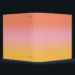 Sunny Ombre Gradient Peach Pink 3 Ring Binder<br><div class="desc">Sunny ombre design in sunset aesthetic. Soft gradient color transition. Ombre office & school binder</div>