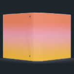 Sunny Ombre Gradient Peach Pink 3 Ring Binder<br><div class="desc">Sunny ombre design in sunset aesthetic. Soft gradient color transition. Ombre office & school binder</div>