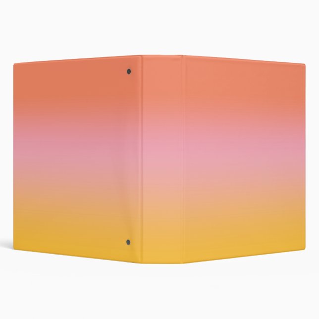 Sunny Ombre Gradient Peach Pink 3 Ring Binder (Background)