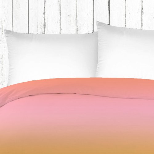 Sunny Ombre Gradient Peach Pink Duvet Cover