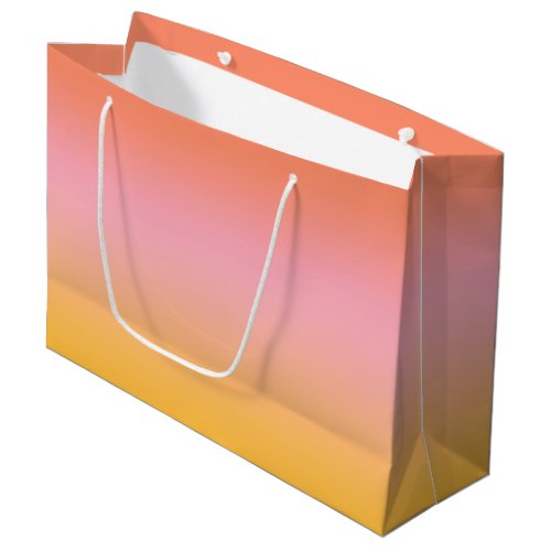 Sunny Ombre Gradient Peach Pink Large Gift Bag