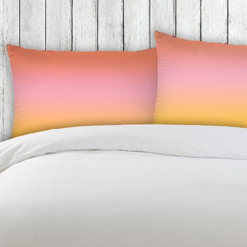 Sunny Ombre Gradient Peach Pink Pillow Case