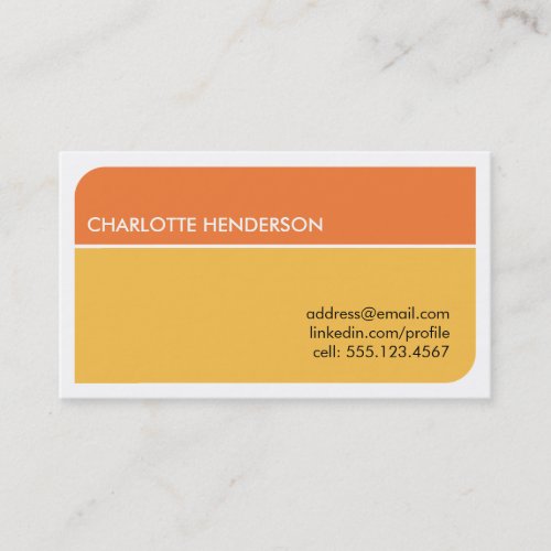 Sunny orange smart student employment resume card business card templates