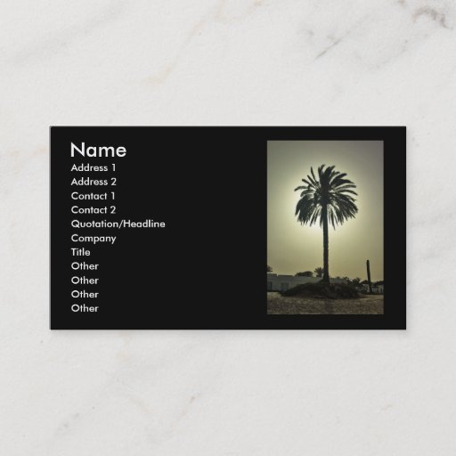Customizable Sunny Palm Business Card