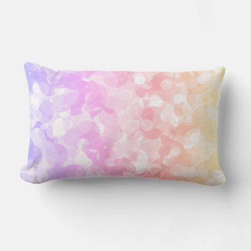 Sunny Pastel Colors Bubbly Polka Dots Abstract Lumbar Pillow