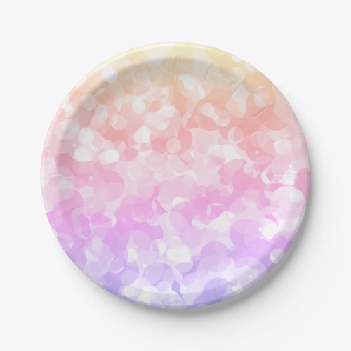 Sunny Pastel Colors Bubbly Polka Dots Paper Plate