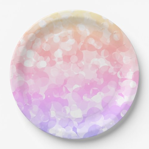 Sunny Pastel Colors Bubbly Polka Dots Paper Plates