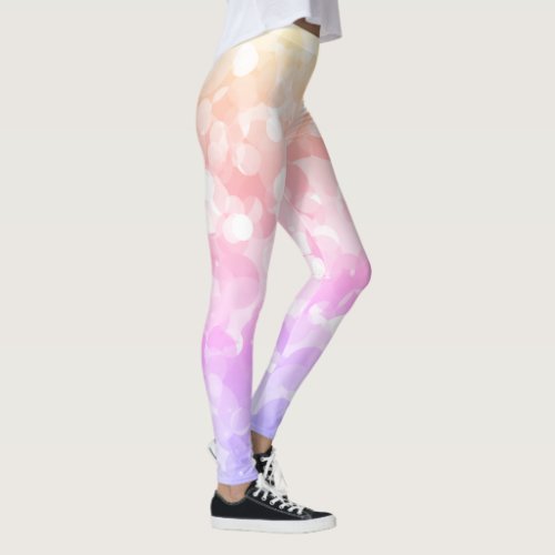 Sunny Pastel Colors Bubbly Polka Dots Pattern Leggings