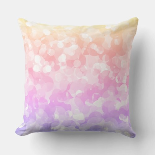 Sunny Pastel Colors Bubbly Polka Dots Throw Pillow