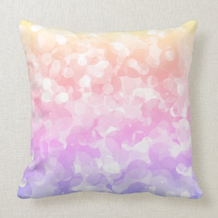 Sunny Pastel Colors Bubbly Polka Dots Throw Pillow