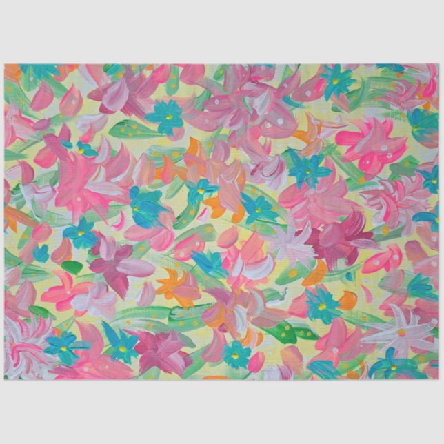 Sunny Pastel Floral Tissue Paper (Front)