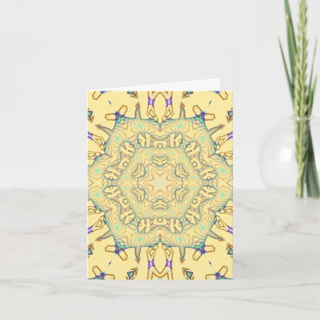 Sunny Pattern in Gentle Yellow Note Card (Front)