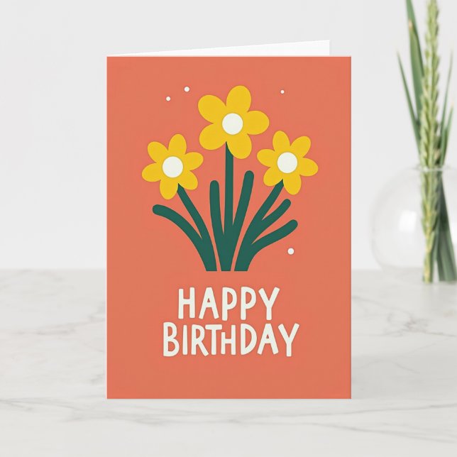 Sunny Petals Birthday Card (Front)