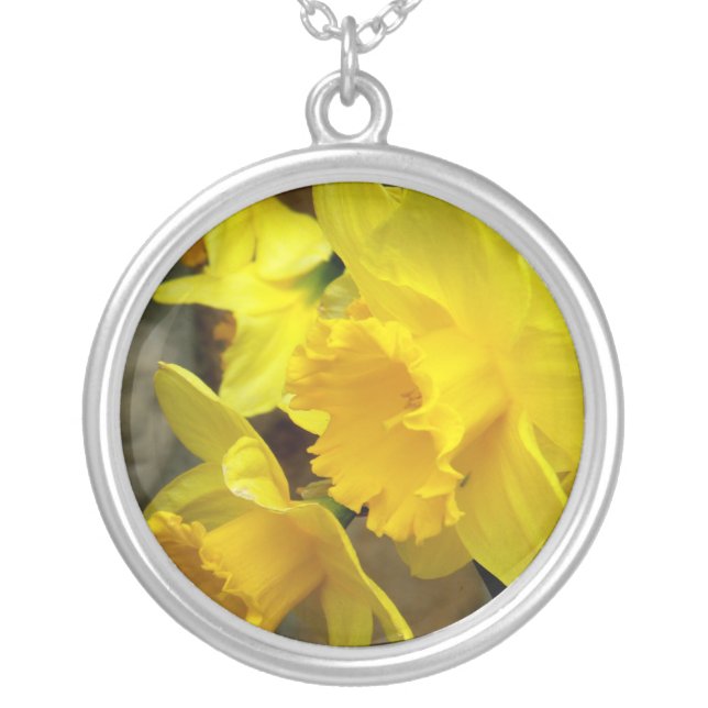 Sunny Petals Silver Plated Necklace (Front)