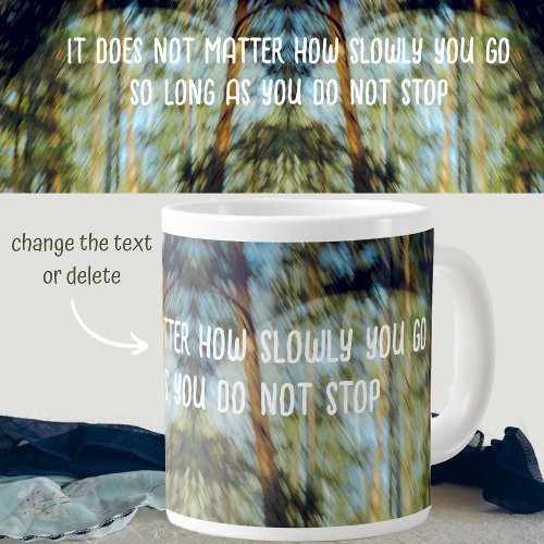 Sunny pine forest giant coffee mug